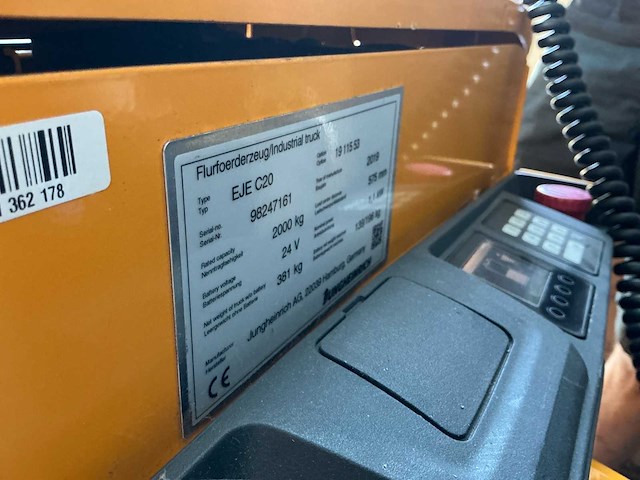 Jungheinrich eje c20 elektrische palletwagen (8x) - afbeelding 4 van  9