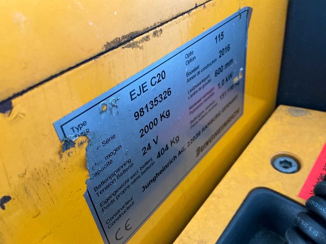 Jungheinrich eje c20 elektrische palletwagen (8x) - afbeelding 8 van  9