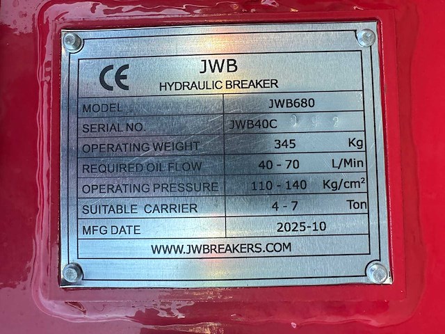 Jwb - 2026 - 680 - hydraulische hamer - afbeelding 10 van  11