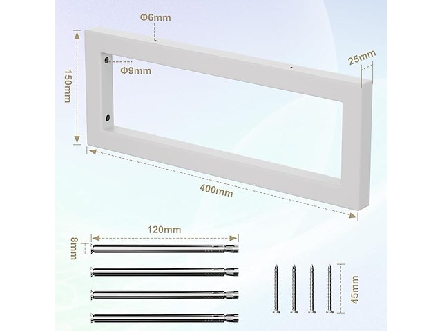 Jyiuog plankhouders (4 stuks) 40cm wit - afbeelding 3 van  4