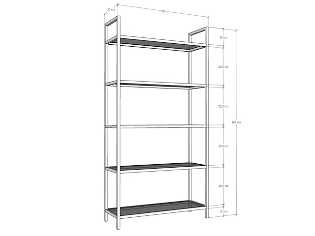 K1 boekenplank | metalen frame | goud - afbeelding 7 van  7
