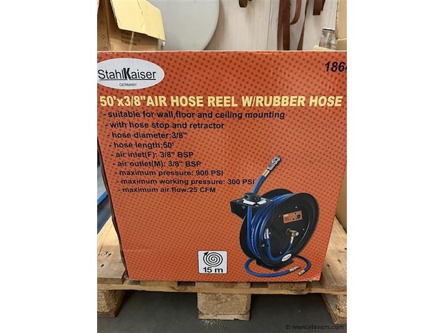 K50 stahlkaiser luchtslanghaspel 15 meter - afbeelding 2 van  5