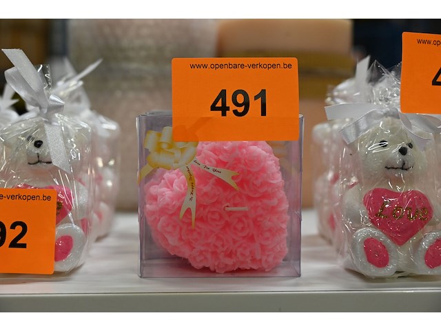Kaarsen - 5x roze hart - afbeelding 2 van  2
