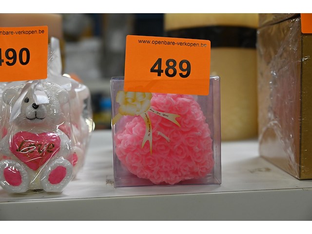 Kaarsen - 6x roze hart - afbeelding 1 van  1