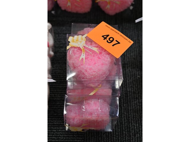 Kaarsen - 6x roze hart - afbeelding 1 van  1