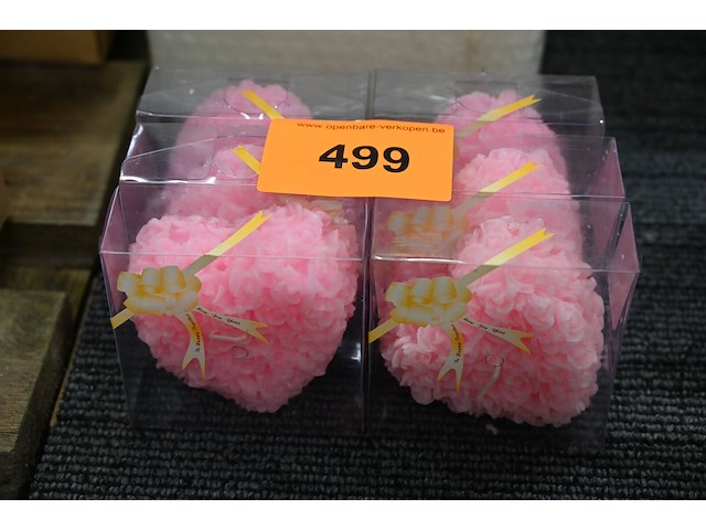 Kaarsen - 6x roze hart - afbeelding 1 van  1