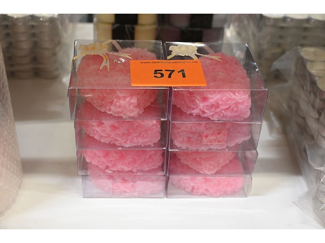 Kaarsen - 8x roze hart - afbeelding 1 van  1
