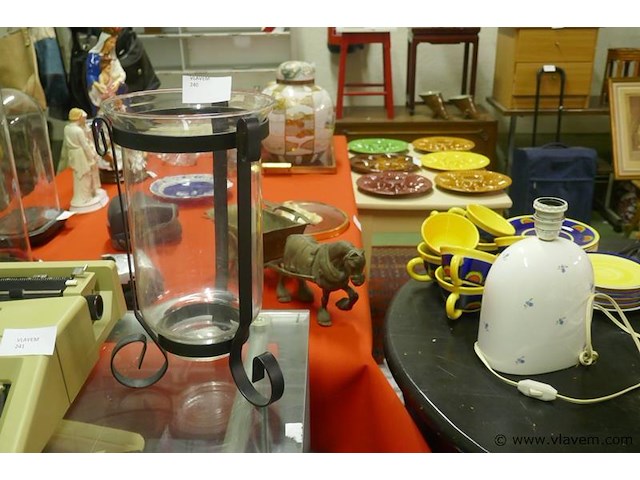 Kaarsenhouder in metaal en glas - afbeelding 1 van  1