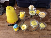 Kaarsenhouder + kaarsen - afbeelding 1 van  2