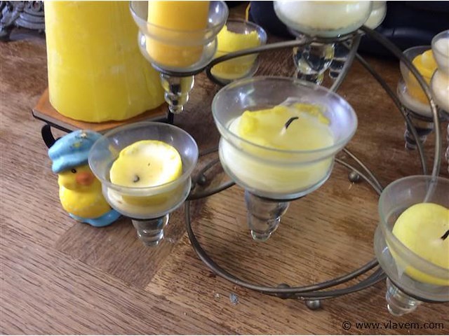 Kaarsenhouder + kaarsen - afbeelding 2 van  2