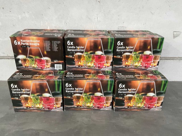 Kaarsenhouder voor 6 waxinelichtjes (15x) - afbeelding 1 van  4