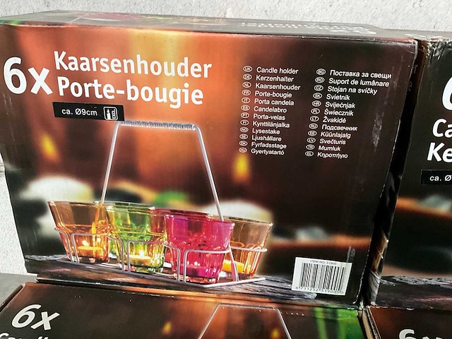 Kaarsenhouder voor 6 waxinelichtjes (15x) - afbeelding 3 van  4