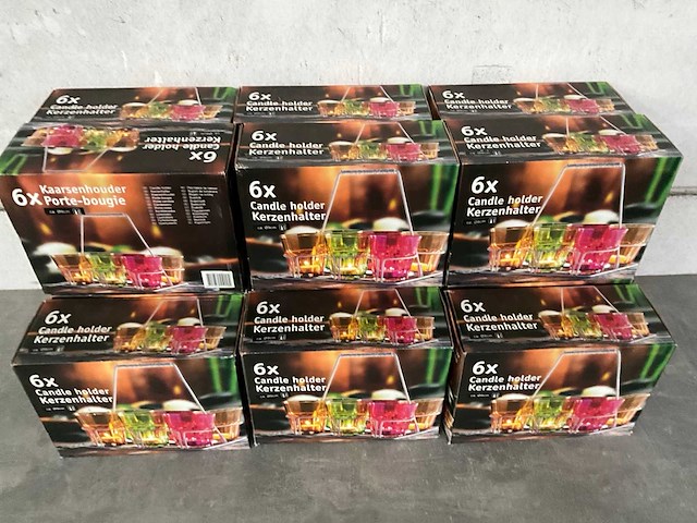Kaarsenhouder voor 6 waxinelichtjes (15x) - afbeelding 4 van  4