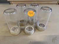 Kaarshouder glas/hout (5st) - afbeelding 3 van  3