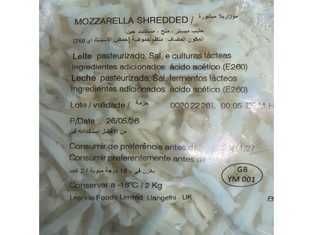 Kaas mozzarella voor pizza, lange houdbaarheidsdata! - afbeelding 4 van  5