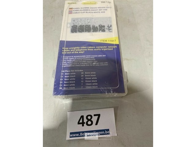 Kabbelklemmen assortiment wit-zwart 390 delig - afbeelding 2 van  3