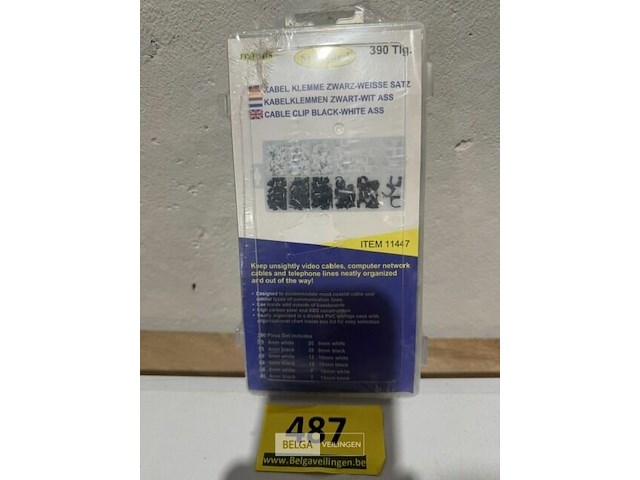 Kabbelklemmen assortiment wit-zwart 390 delig - afbeelding 3 van  3