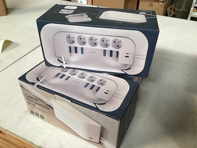 Kabel organizer box, wit (4x) - afbeelding 1 van  5