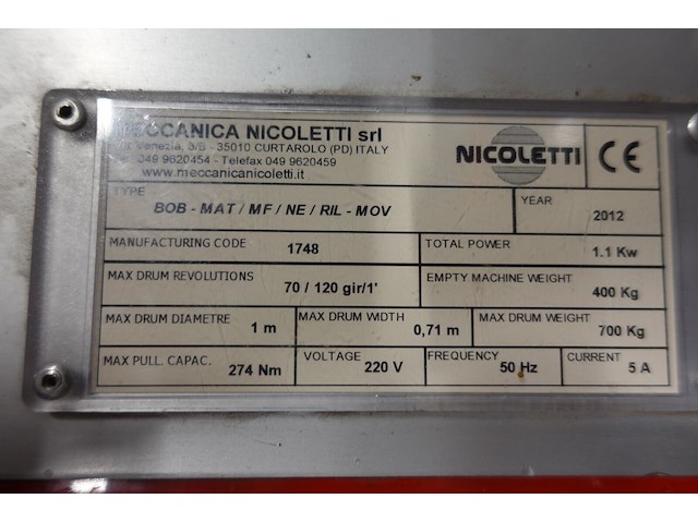 Kabel wikkelmachine nicoletti - afbeelding 4 van  15
