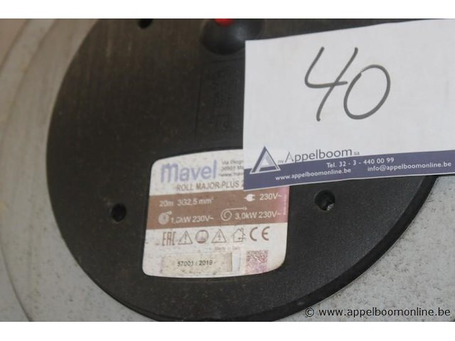 Kabelhaspel, mavel, roll major-plus, 20m 3g2, 5 mm², 1, 0kw 230v, 3, 0kw 230v, werking niet gekend - afbeelding 2 van  2