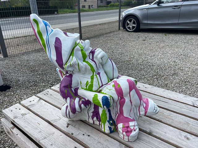 Kabouter in stoel h50cm white trash - afbeelding 2 van  2