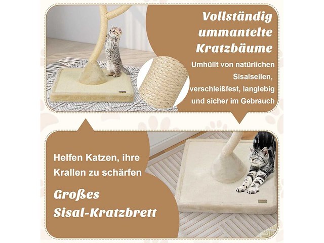 Kabpaal, 178 cm krabpaal met sisalkrabzuilen - afbeelding 3 van  8