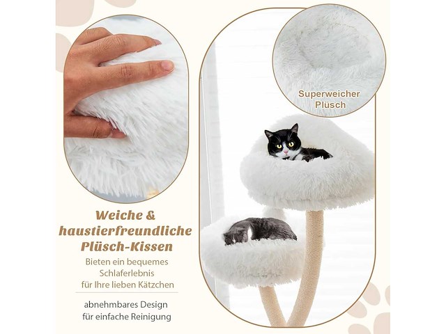 Kabpaal, 178 cm krabpaal met sisalkrabzuilen - afbeelding 5 van  8