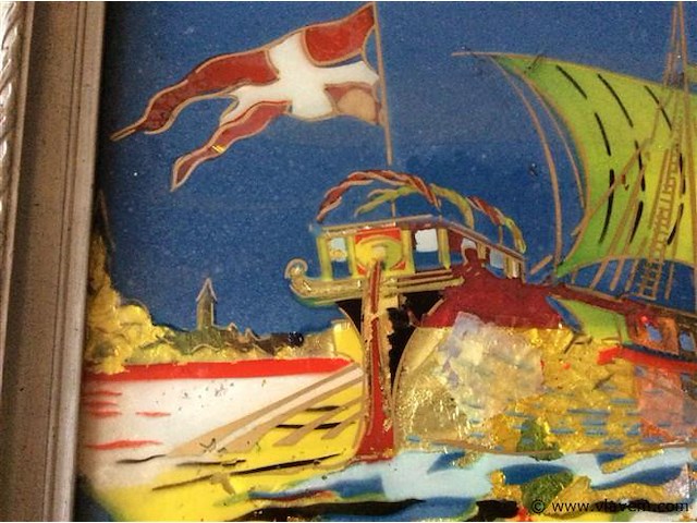 Kader ( geschilderd glas?) - afbeelding 3 van  3