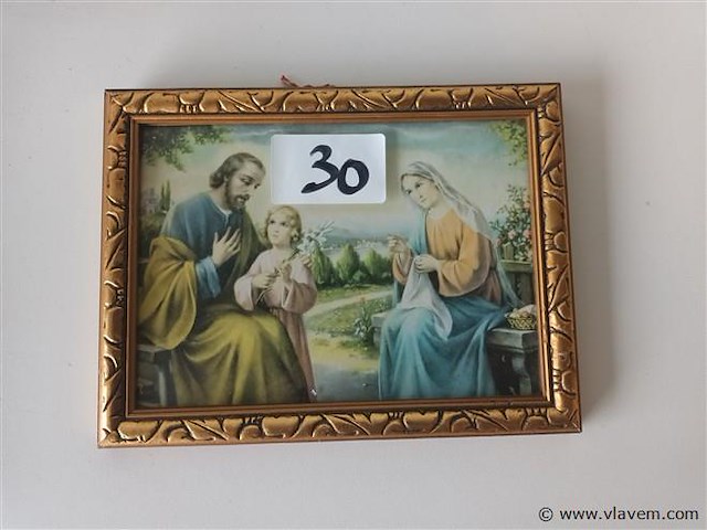 Kader met devotie prent - afbeelding 1 van  2