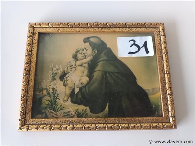 Kader met devotie prent - afbeelding 1 van  2