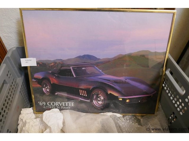 Kader met foto van corvette - afbeelding 1 van  1