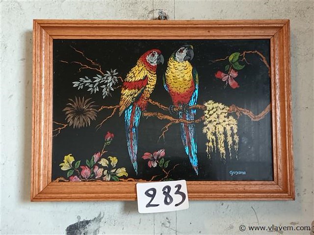 Kader met papegaaien - afbeelding 1 van  3