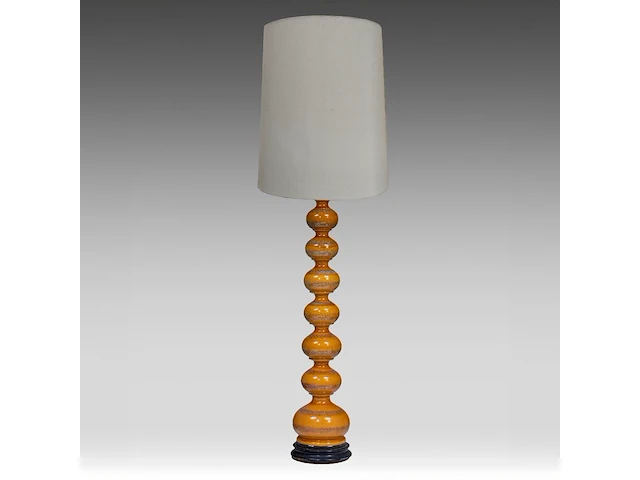 Kaiser leuchten, glazed ceramic bubble floor lamp, 1960's, total h 176 cm - afbeelding 1 van  7
