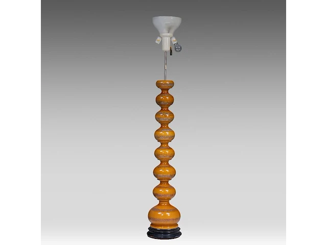 Kaiser leuchten, glazed ceramic bubble floor lamp, 1960's, total h 176 cm - afbeelding 2 van  7