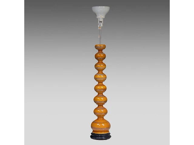 Kaiser leuchten, glazed ceramic bubble floor lamp, 1960's, total h 176 cm - afbeelding 3 van  7