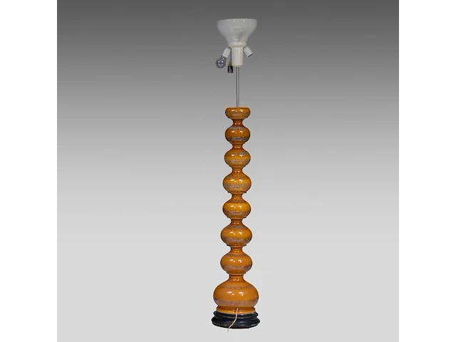 Kaiser leuchten, glazed ceramic bubble floor lamp, 1960's, total h 176 cm - afbeelding 4 van  7