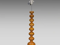 Kaiser leuchten, glazed ceramic bubble floor lamp, 1960's, total h 176 cm - afbeelding 4 van  7