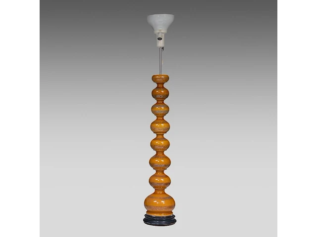 Kaiser leuchten, glazed ceramic bubble floor lamp, 1960's, total h 176 cm - afbeelding 5 van  7