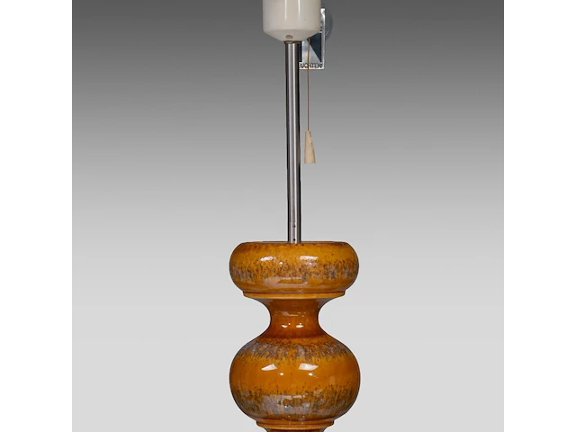 Kaiser leuchten, glazed ceramic bubble floor lamp, 1960's, total h 176 cm - afbeelding 7 van  7