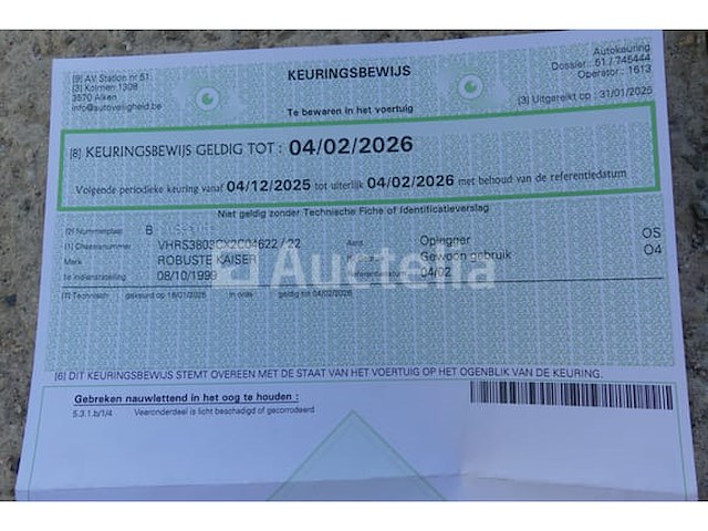 Kaiser sbtte3e zware overdekte semitrailer (vin: vhrs3803cx2c04622) - afbeelding 5 van  43