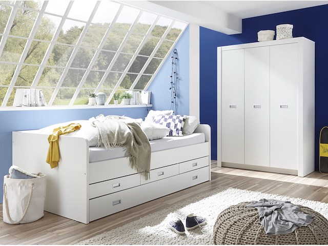 Kajuitbed arkea 120x200 met 3 lades - wit - afbeelding 3 van  3