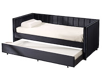 Kajuitbed auckland - 90 x 200 cm - met onderschuifbed - zwart velours - afbeelding 1 van  8