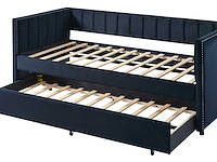 Kajuitbed auckland - 90 x 200 cm - met onderschuifbed - zwart velours - afbeelding 8 van  8