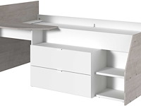 Kajuitbed milky met bureau en lades - wit/eik - afbeelding 3 van  7