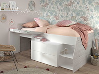 Kajuitbed milky met bureau en lades - wit/eik - afbeelding 6 van  7