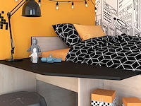 Kajuitbed milky met bureau en lades - zwart/eik - afbeelding 7 van  7
