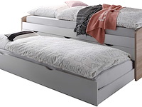 Kajuitbed nasri 90x200 met bedlade - sonoma eik/wit - afbeelding 2 van  2