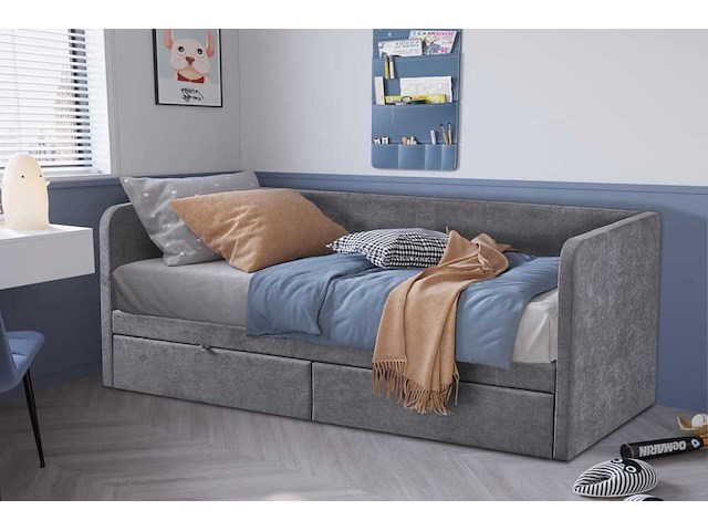 Kajuitbed parma - 90x200cm - met 2 lades - grijs - afbeelding 1 van  7