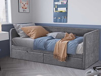 Kajuitbed parma - 90x200cm - met 2 lades - grijs - afbeelding 1 van  7