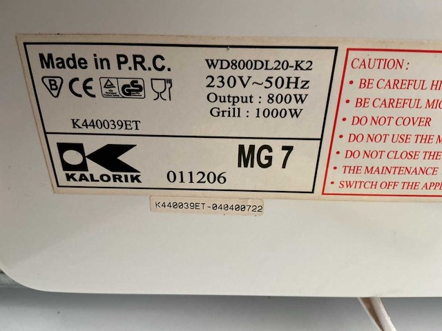 Kalorik mg7 magnetron - afbeelding 3 van  3